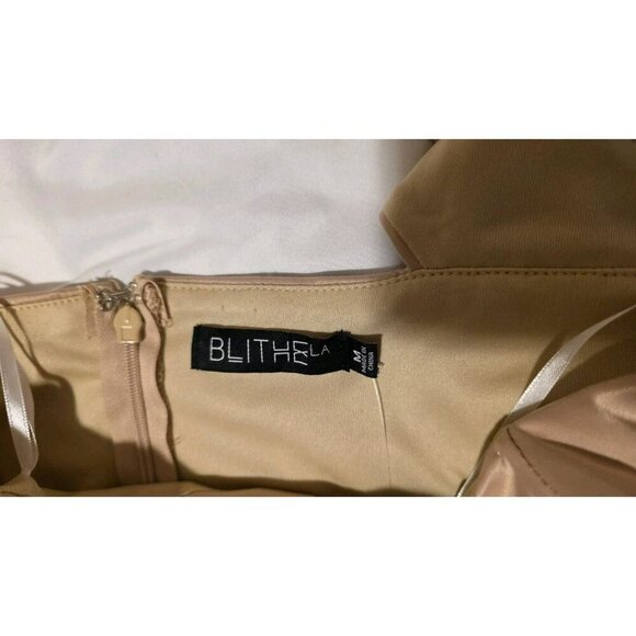 Blithe LA Mini Dress Champagne Size Medium Formal Wedding Satin Coquette NWT Y2K - Picture 9 of 11